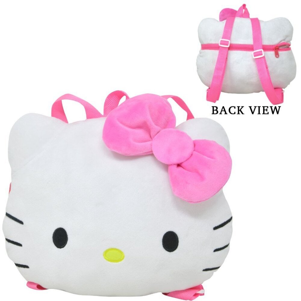 NWT Sanrio Hello Kitty Pink Bow Plush Backpack, White/Pink